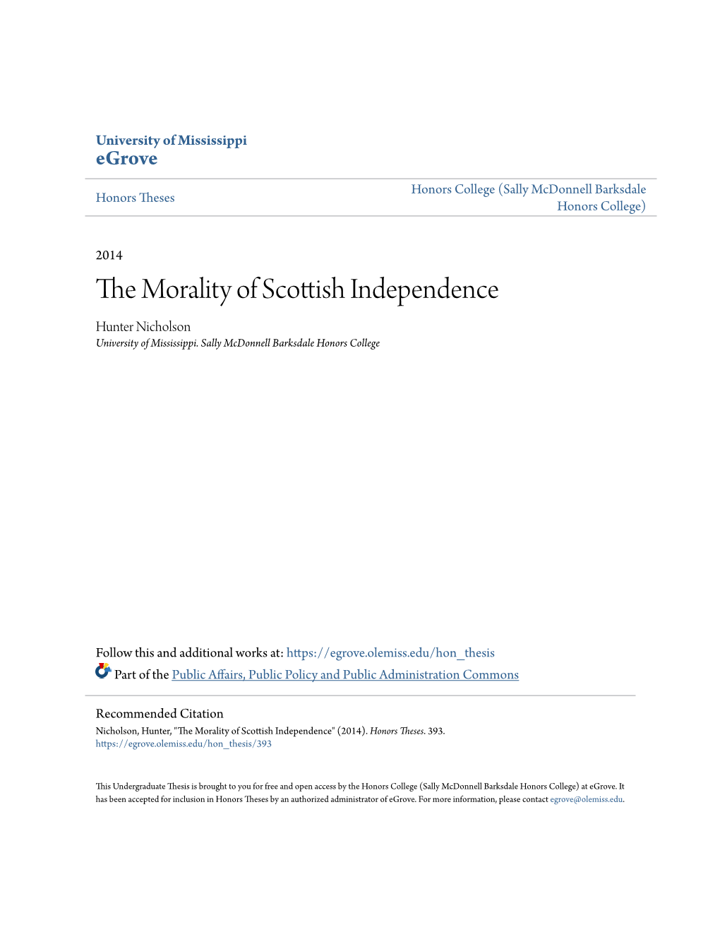 The Morality of Scottish Independence