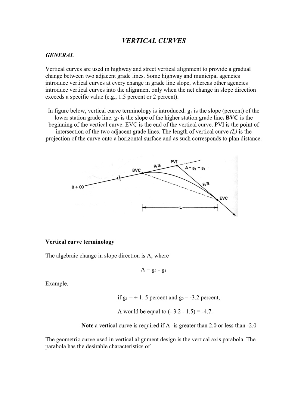 Vertical Curves