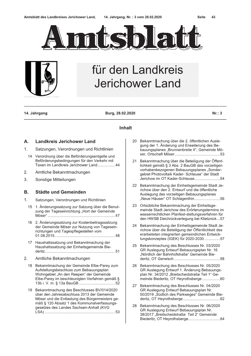 Für Den Landkreis Jerichower Land