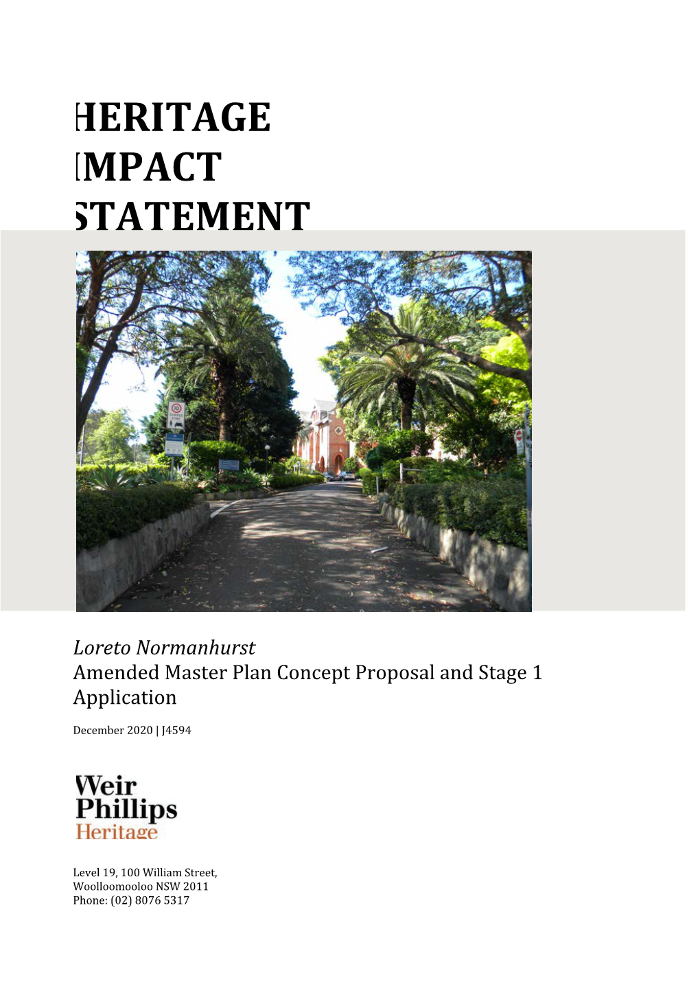 Heritage Impact Statement (HIS) for Loreto Normanhurst, No