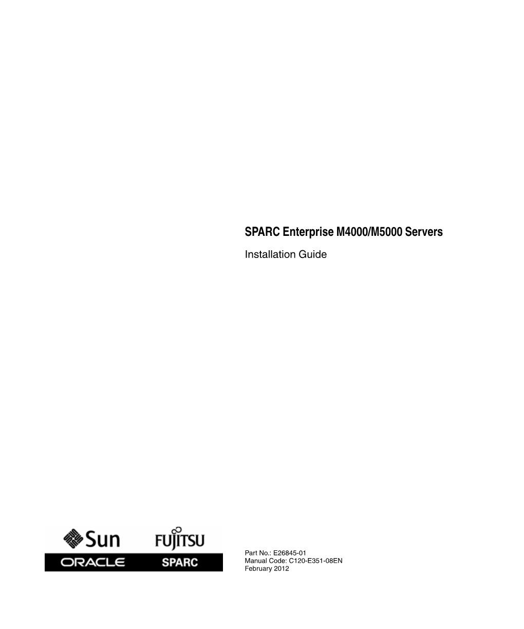 SPARC Enterprise M4000/M5000 Servers Installation Guide