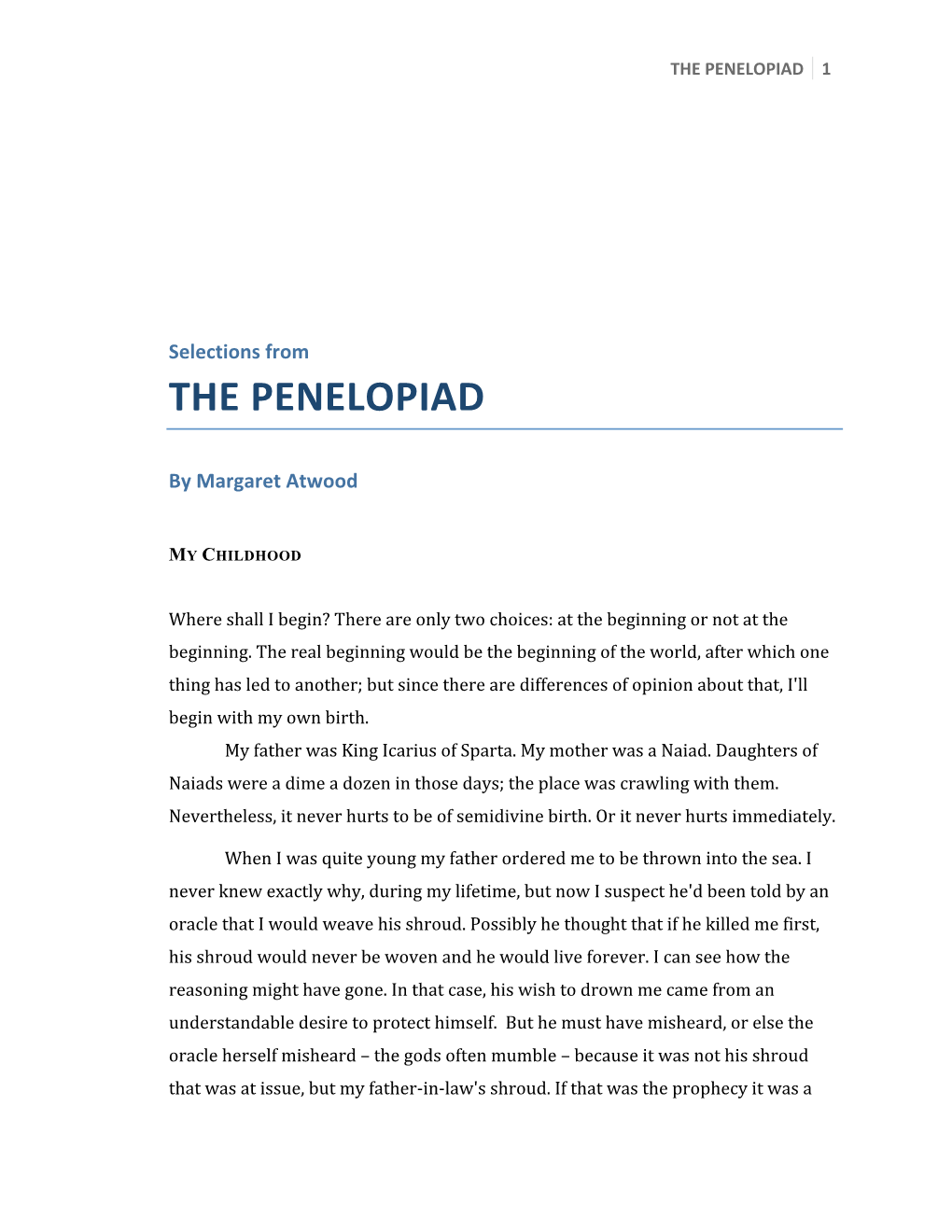 The Penelopiad 1