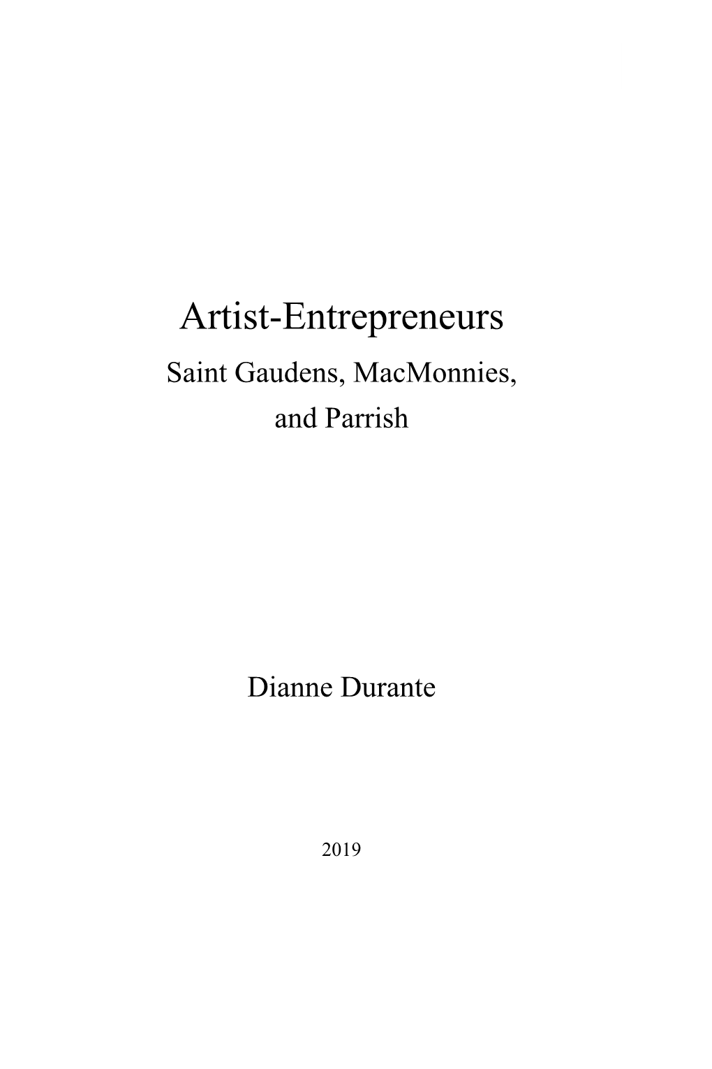 Artist-Entrepreneurs 1