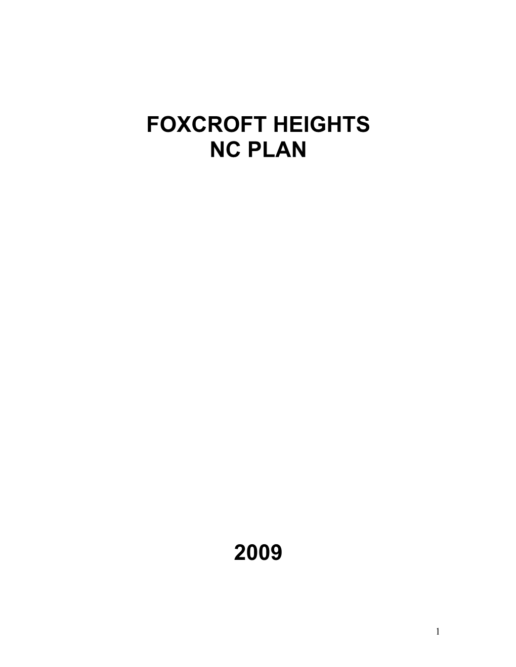 Foxcroft Heights Nc Plan