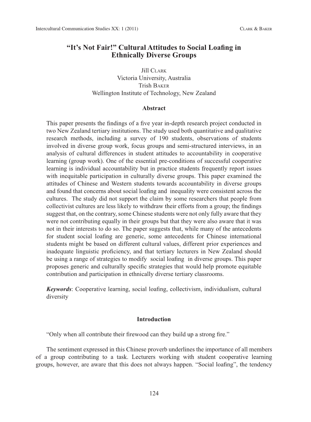 Cultural Attitudes to Social Loafing in Ethnically Diverse Groups