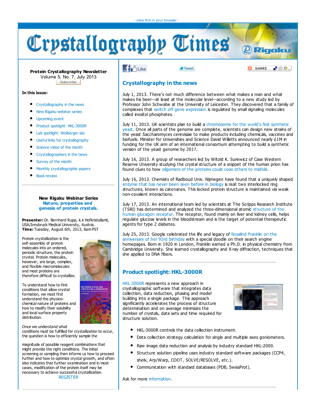 Crystallography in the News Product Spotlight: HKL-3000R