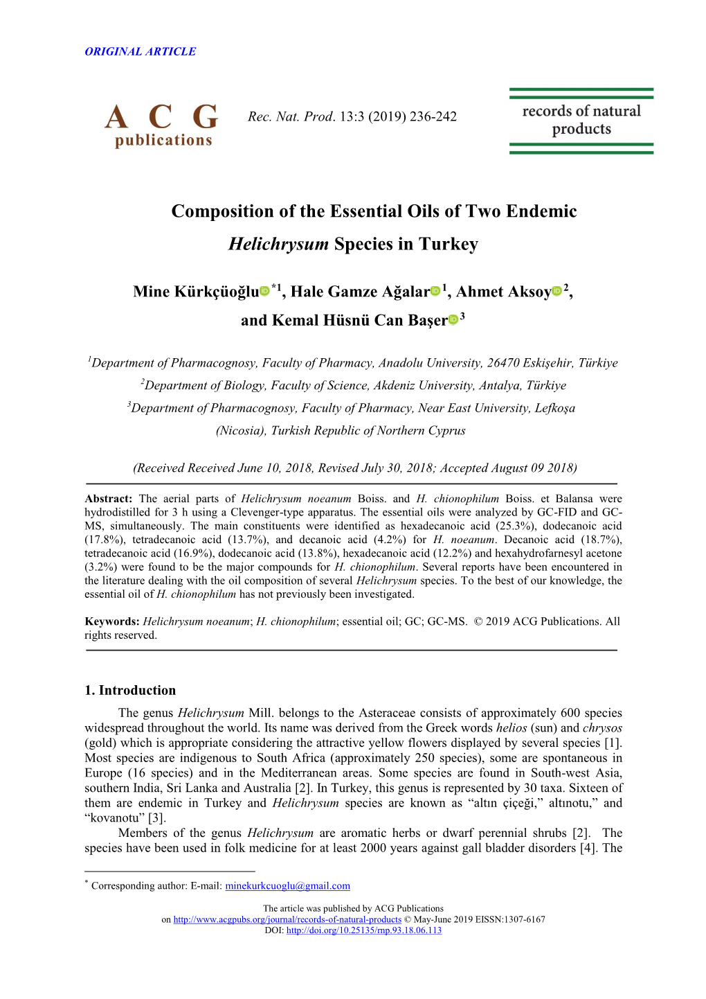 Table 1Fatty Acid Compostion of Salvia Species*