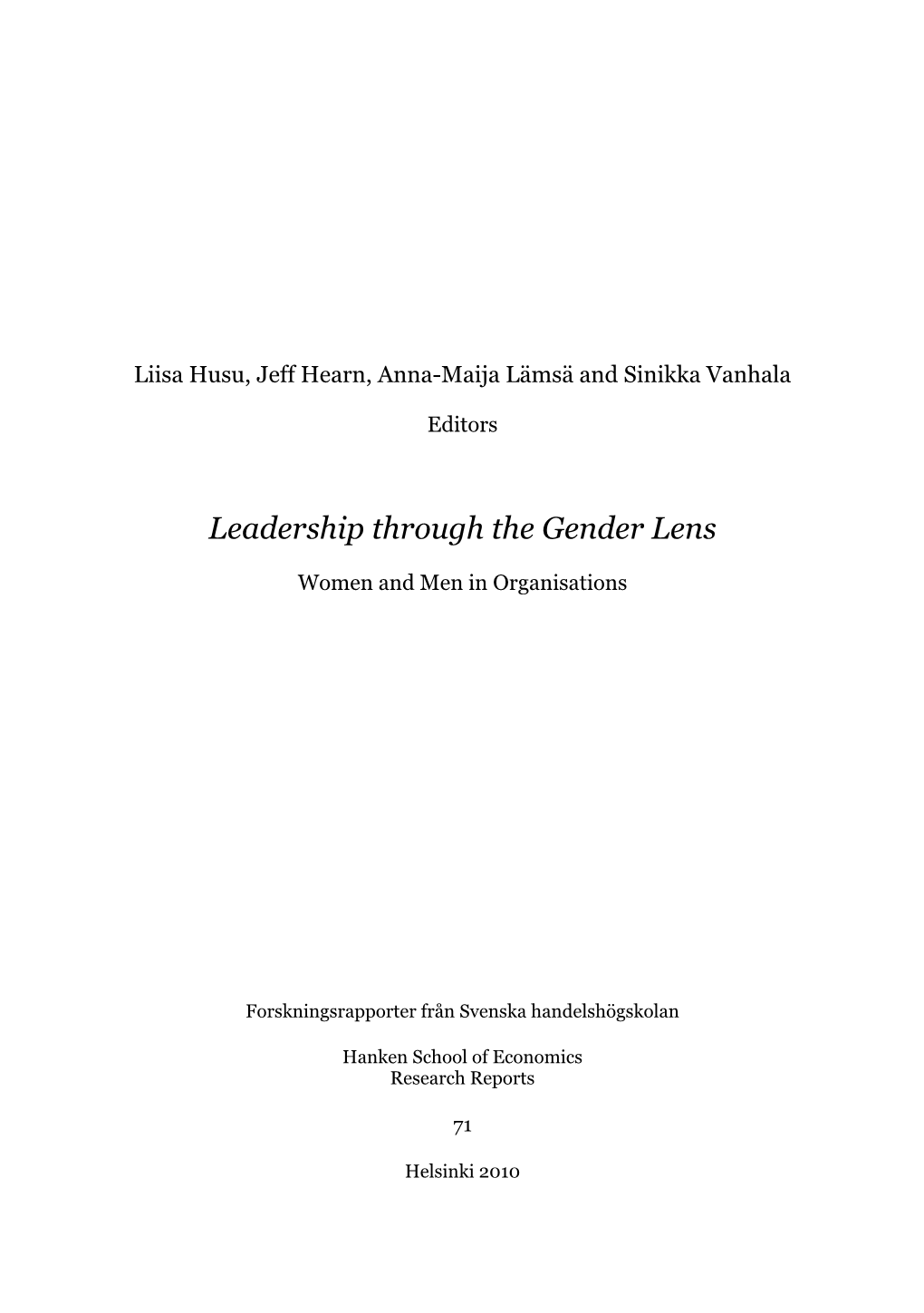 Leadership Through the Gender Lens