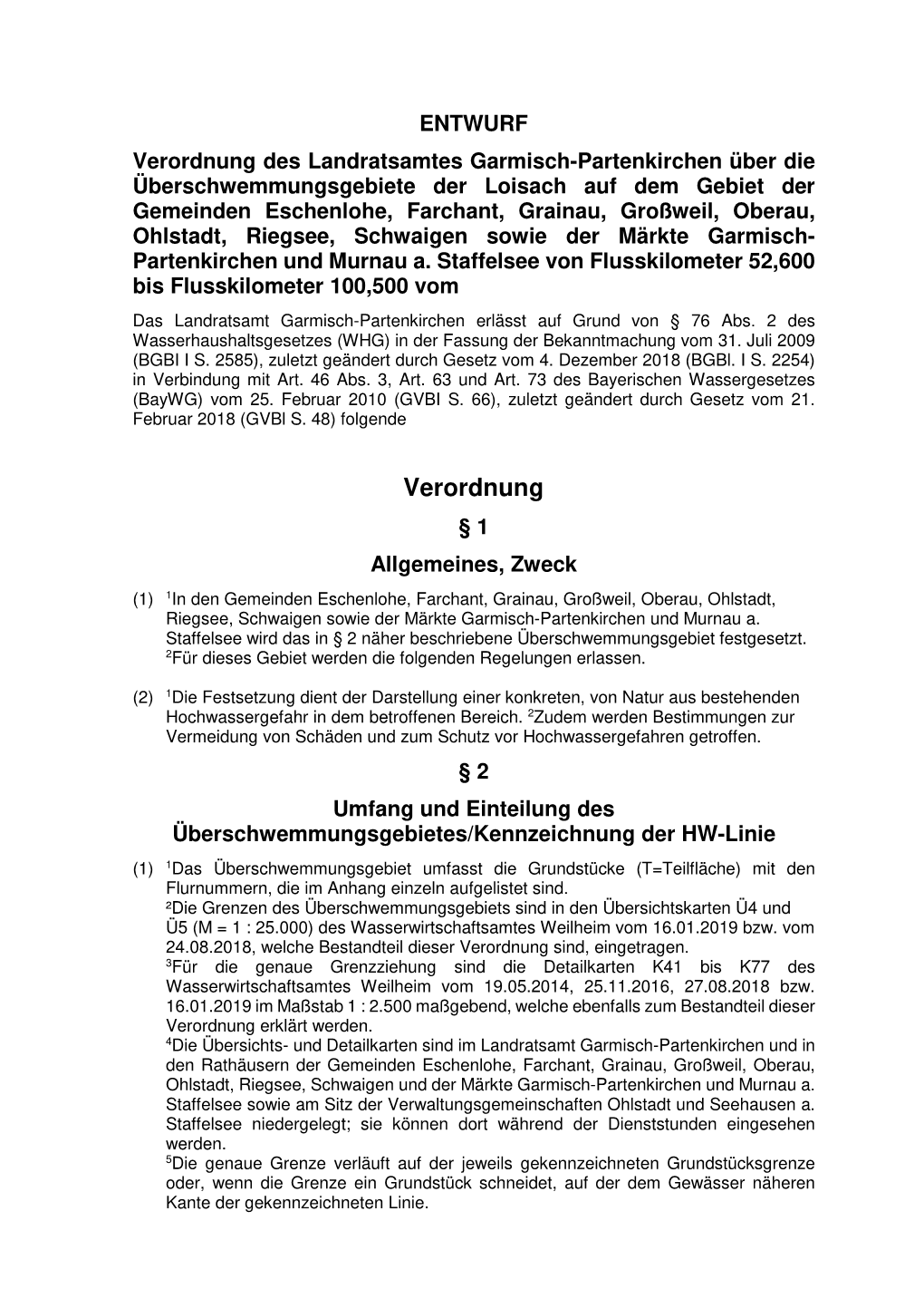 Verordnung Überschwemmungsgebiete Der