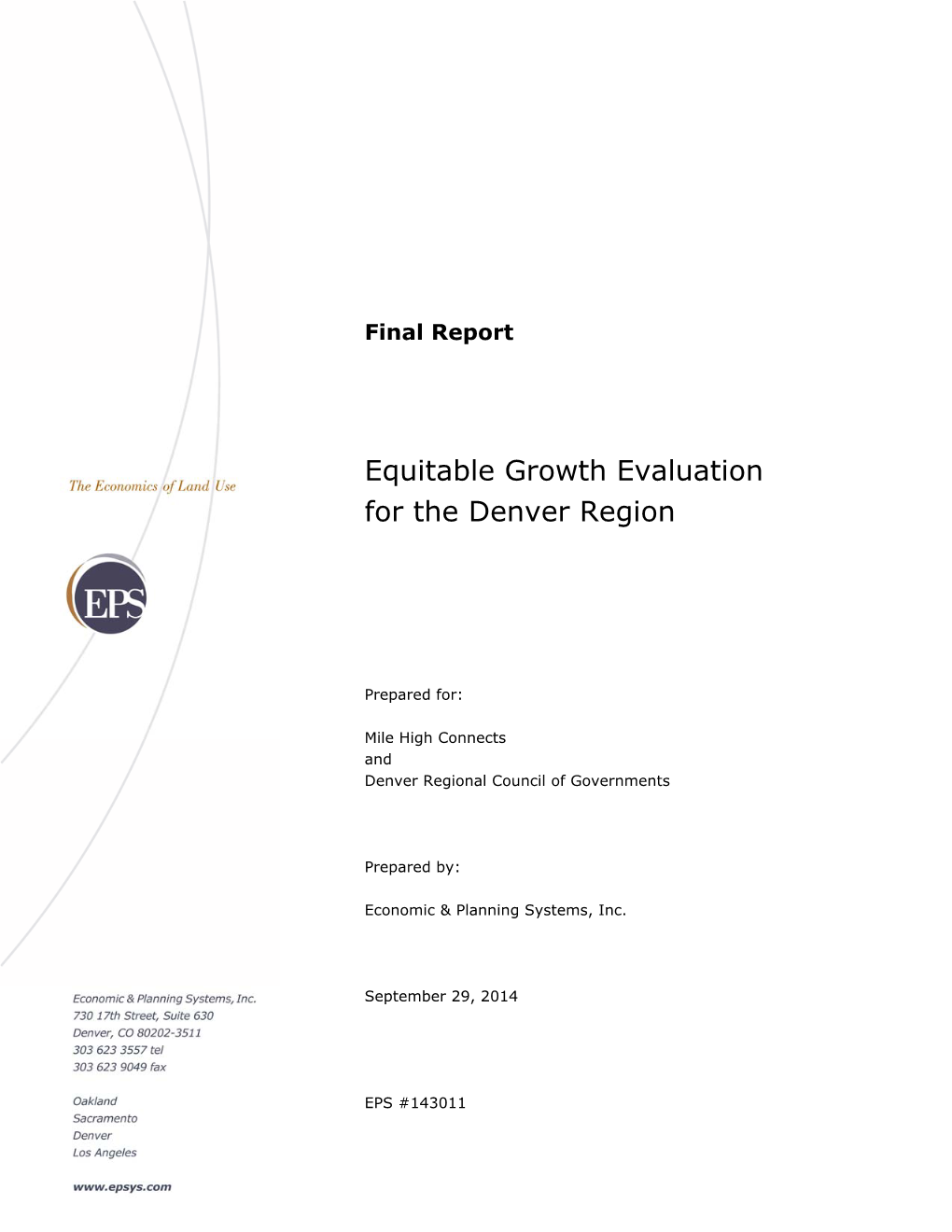 Equitable Growth Evaluation for the Denver Region