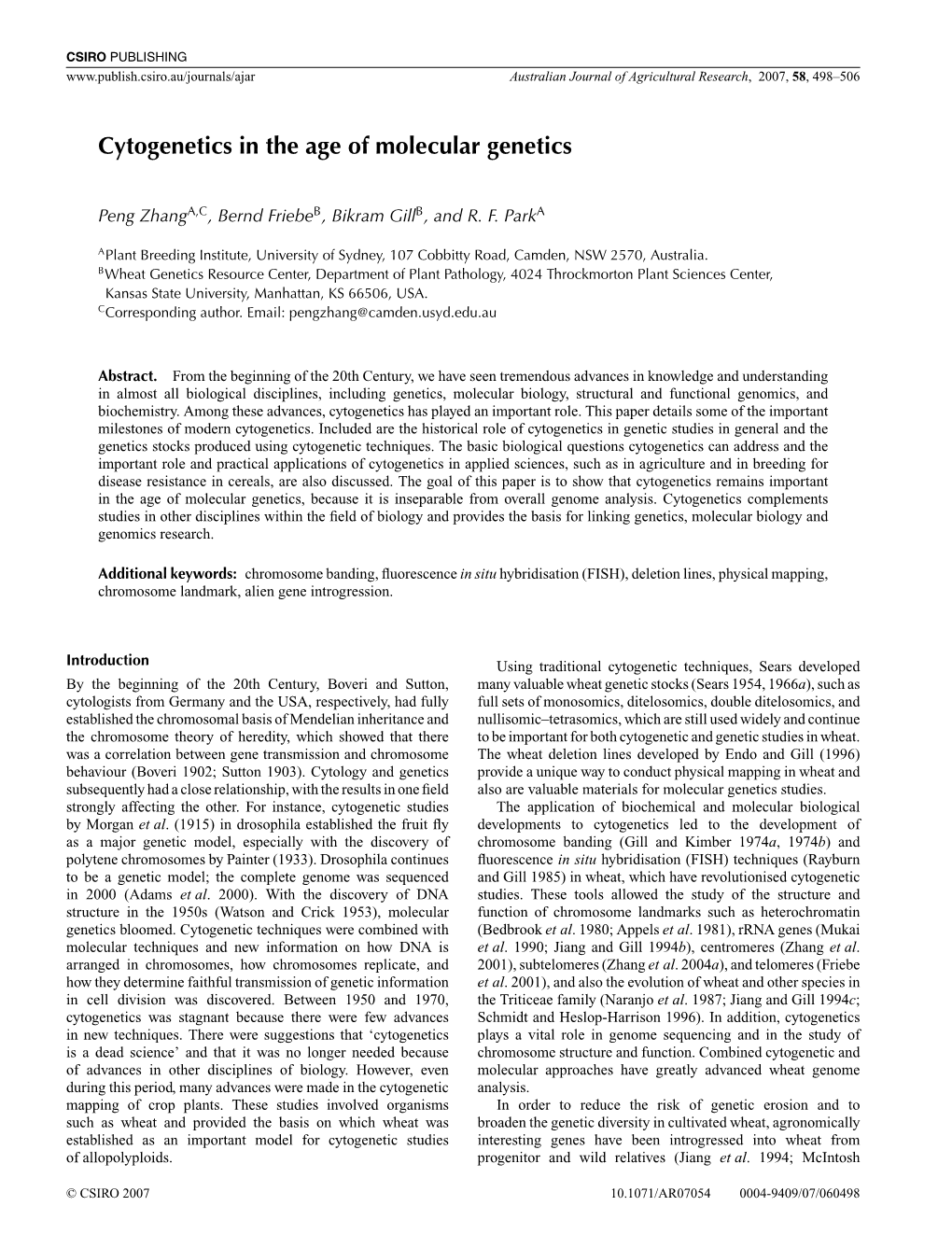 Cytogenetics in the Age of Molecular Genetics