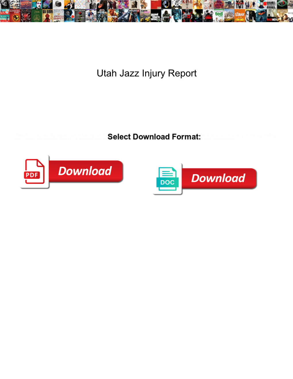 Utah Jazz Injury Report