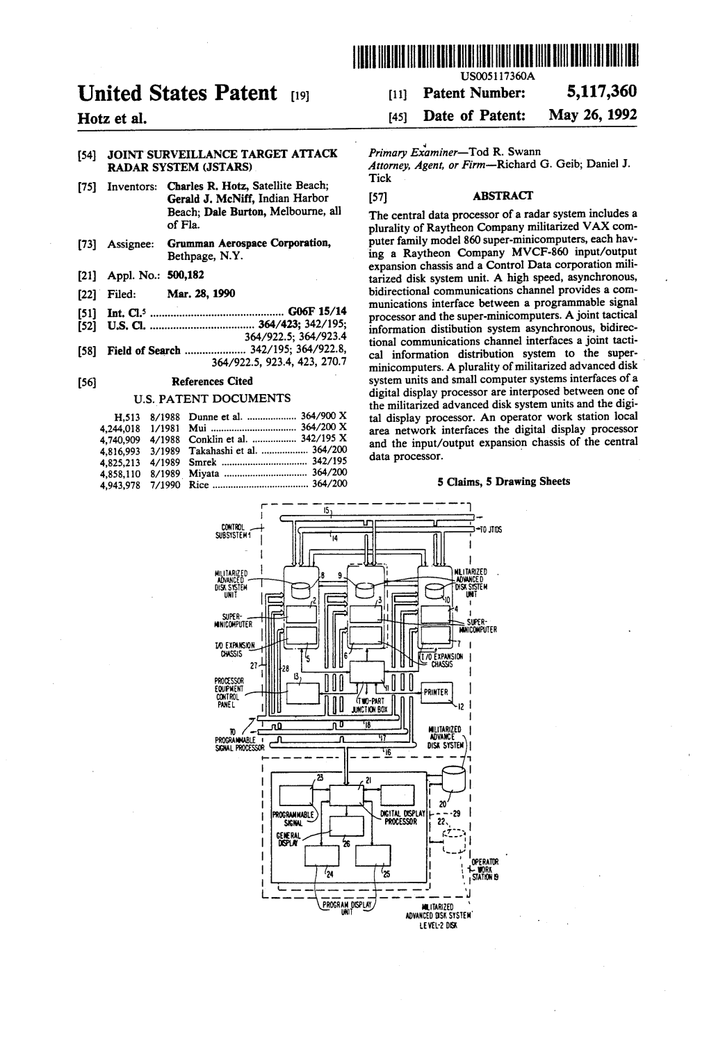 ||||||||||III US005 17360A United States Patent (19) 11 Patent Number: 5,117,360 Hotz Et Al