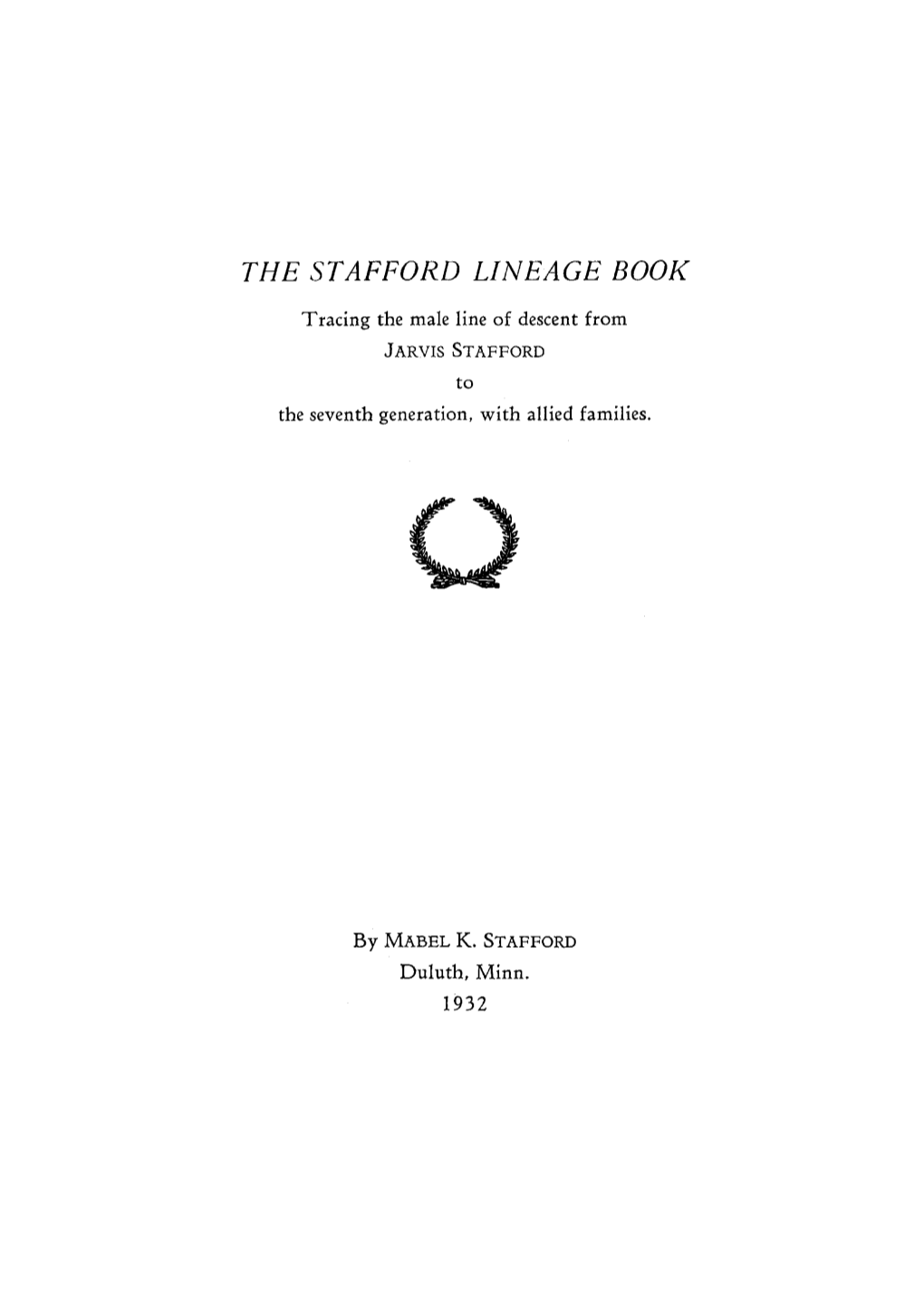 The Stafford Lineage Book