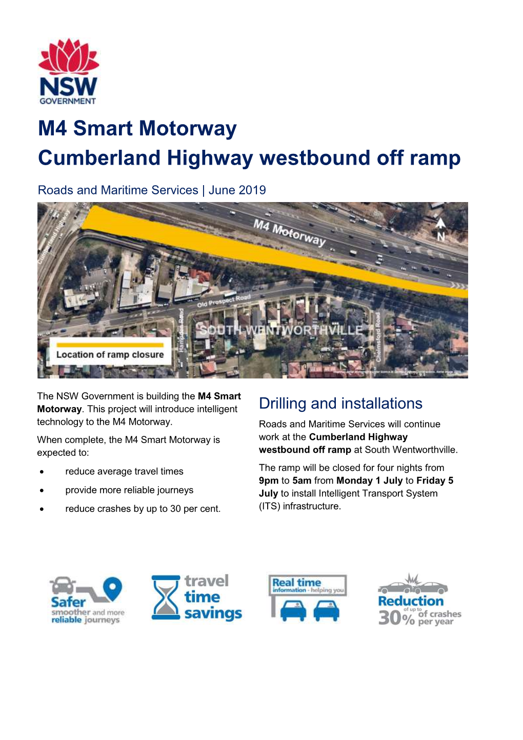 M4 Smart Motorway Cumberland Highway Westbound Off Ramp