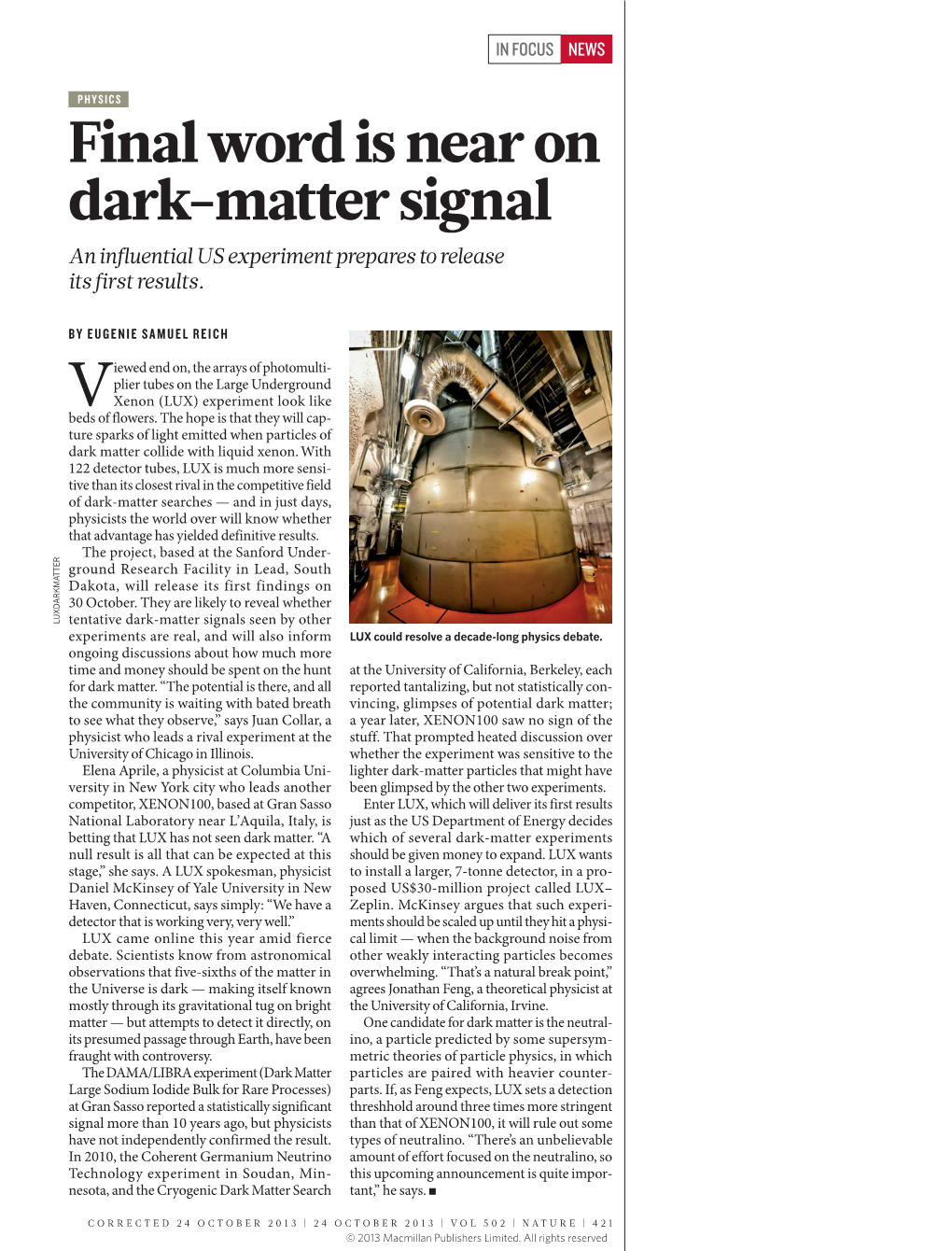 Final Word Is Near on Dark-Matter Signal an Influential US Experiment Prepares to Release Its First Results