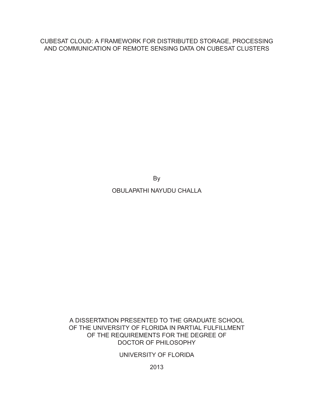 Cubesat Cloud: a Framework for Distributed Storage, Processing and Communication of Remote Sensing Data on Cubesat Clusters