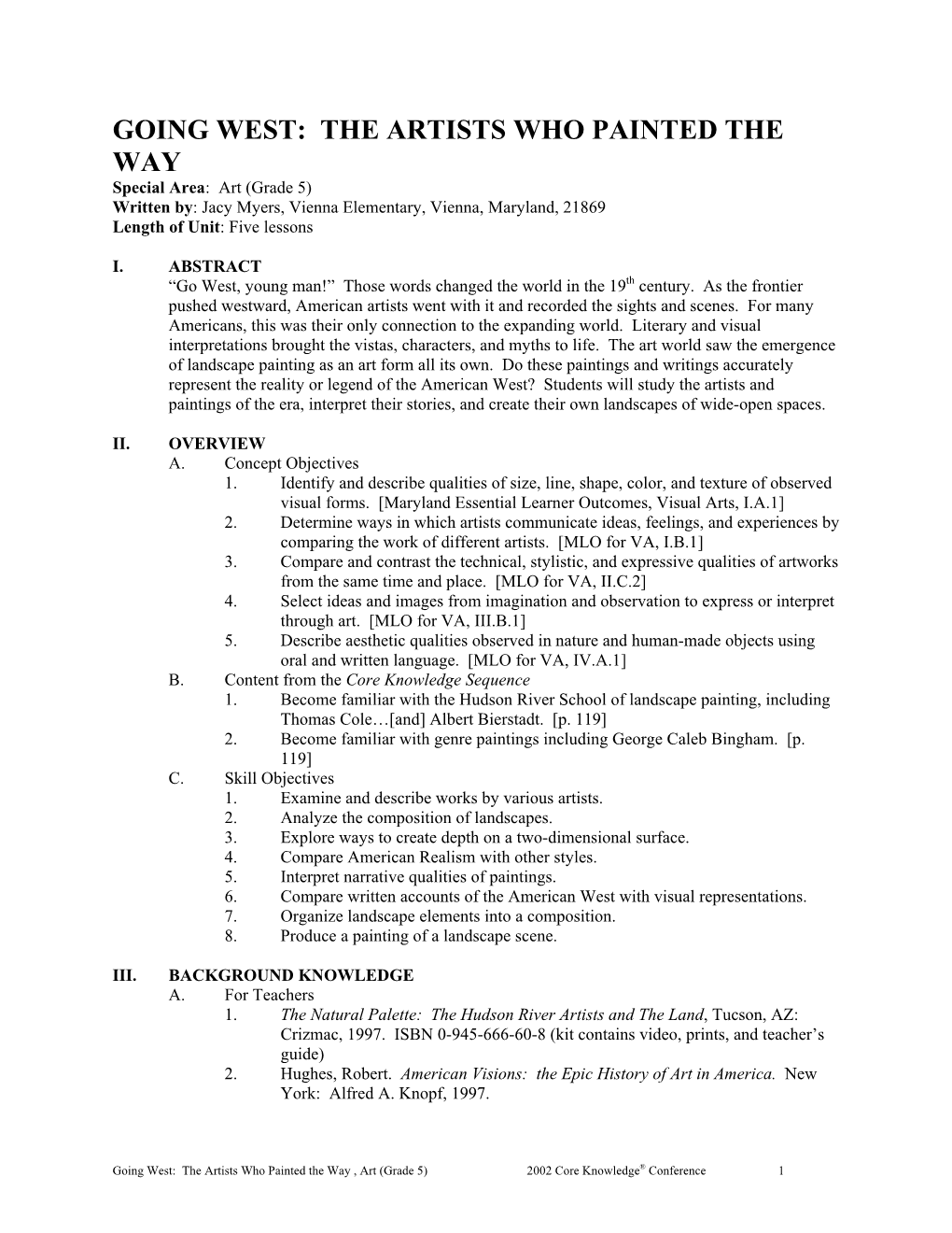 Core Knowledge Unit Format