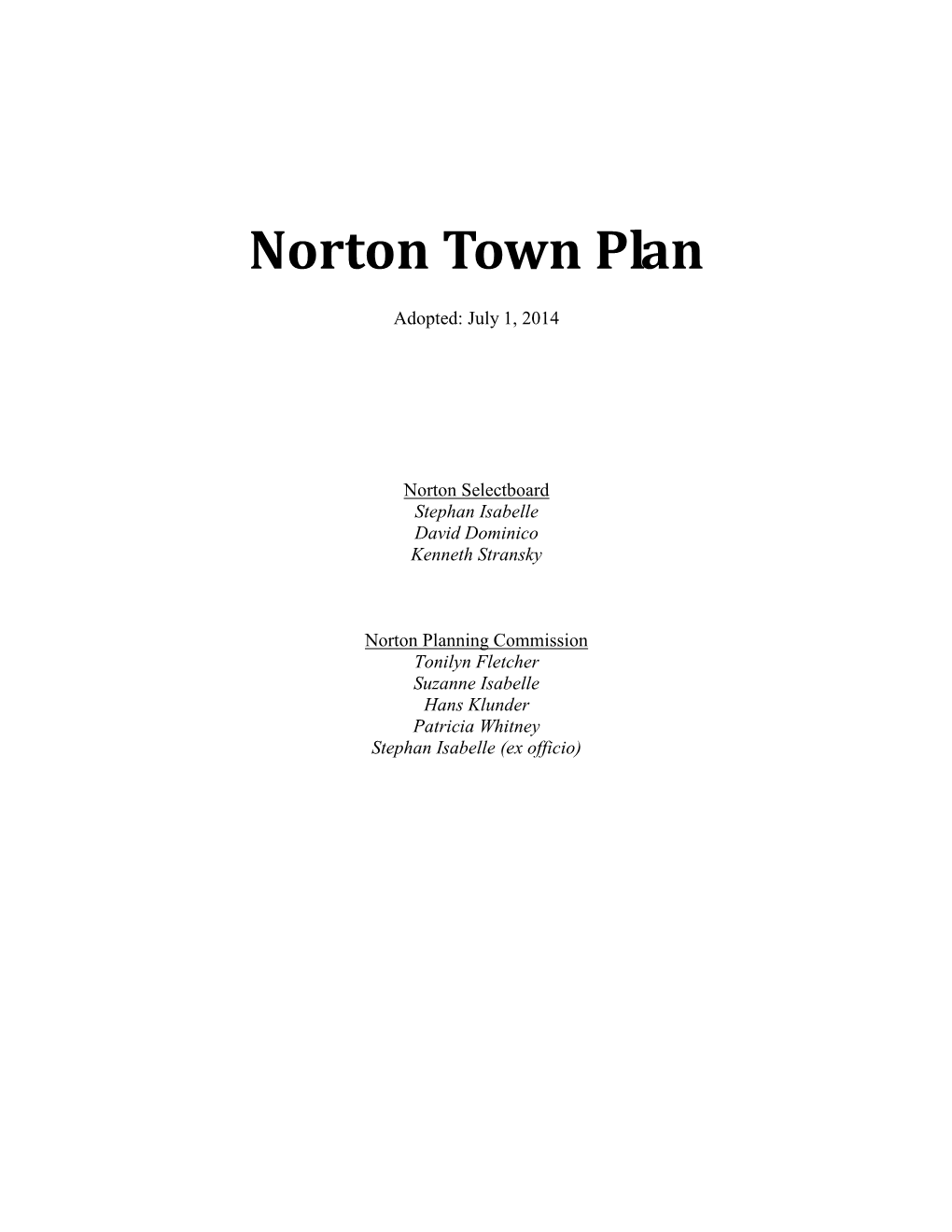 Norton Town Plan