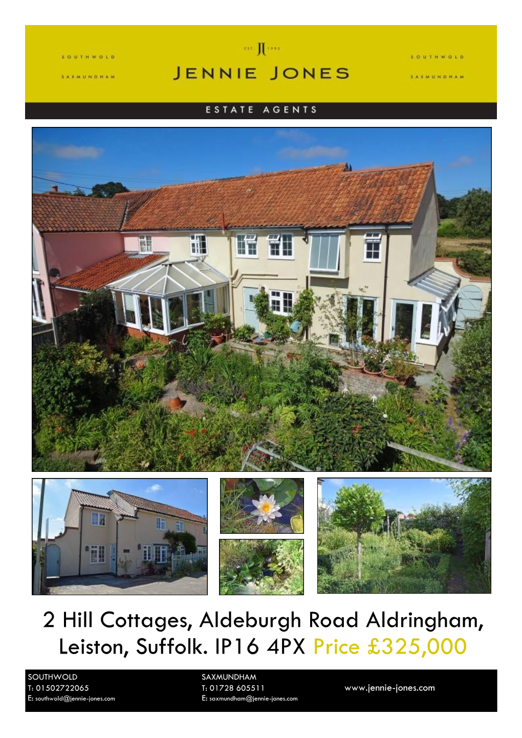 2 Hill Cottages, Aldeburgh Road Aldringham, Leiston, Suffolk. IP16 4PX Price £325,000