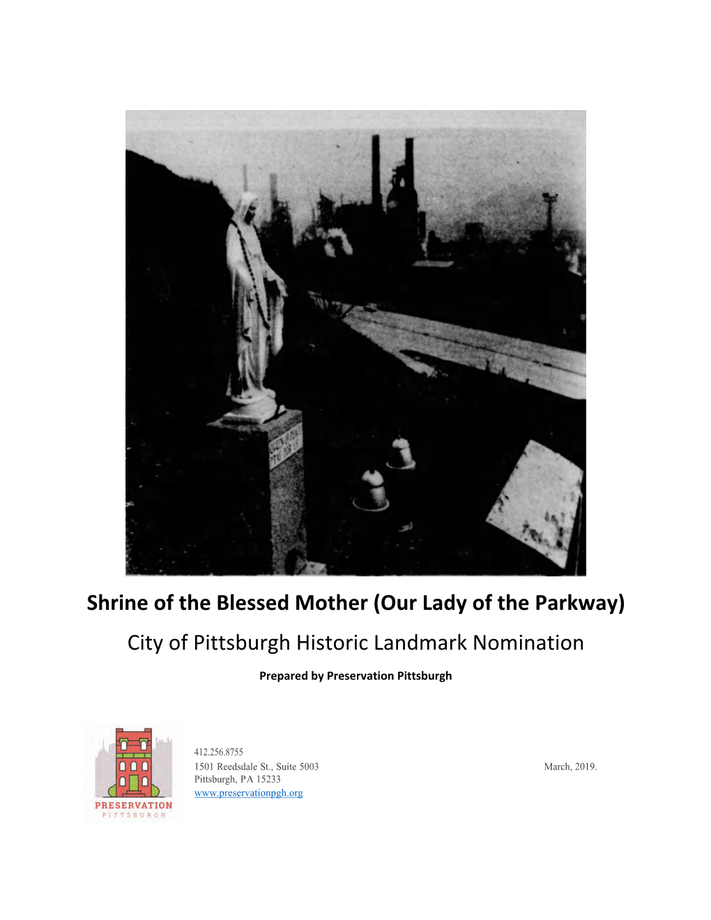 Shrine of the Blessed Mother (Our Lady of the Parkway) City of Pittsburgh Historic Landmark Nomination