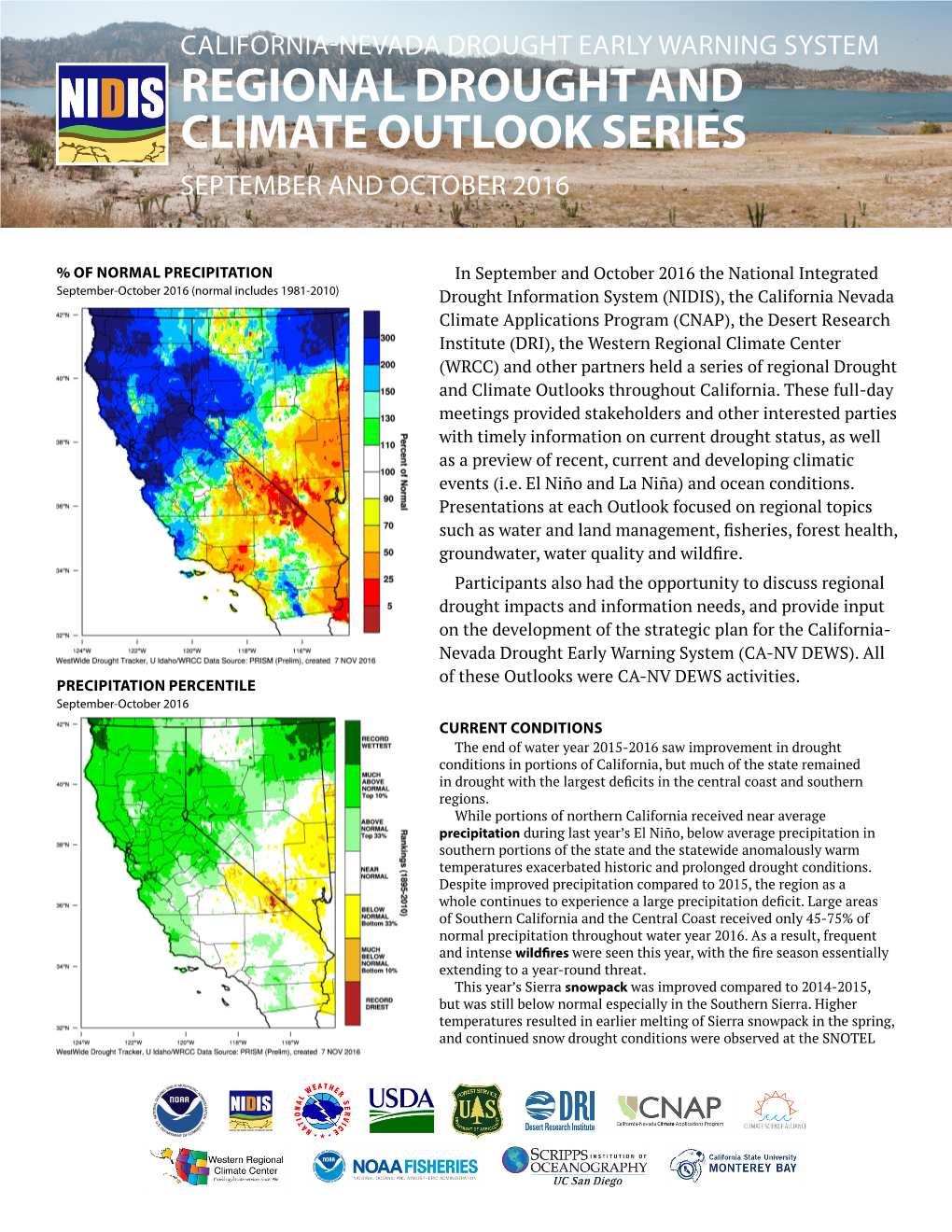 Regional Drought and Climate Outlook Series September and October 2016