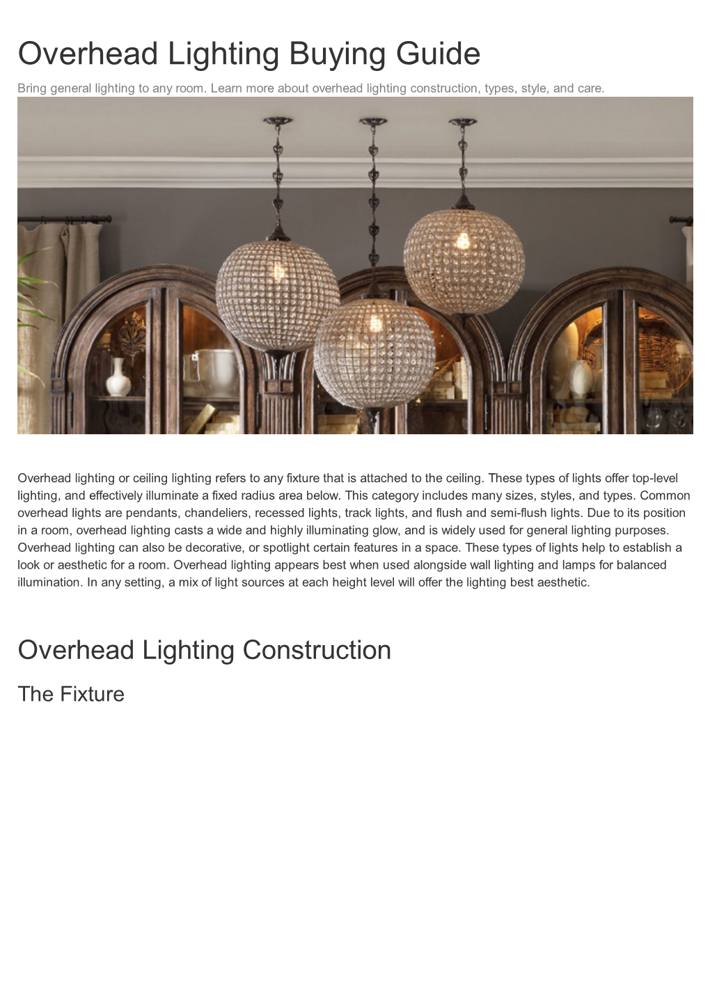 Overhead Lighting Buying Guide Bring General Lighting to Any Room