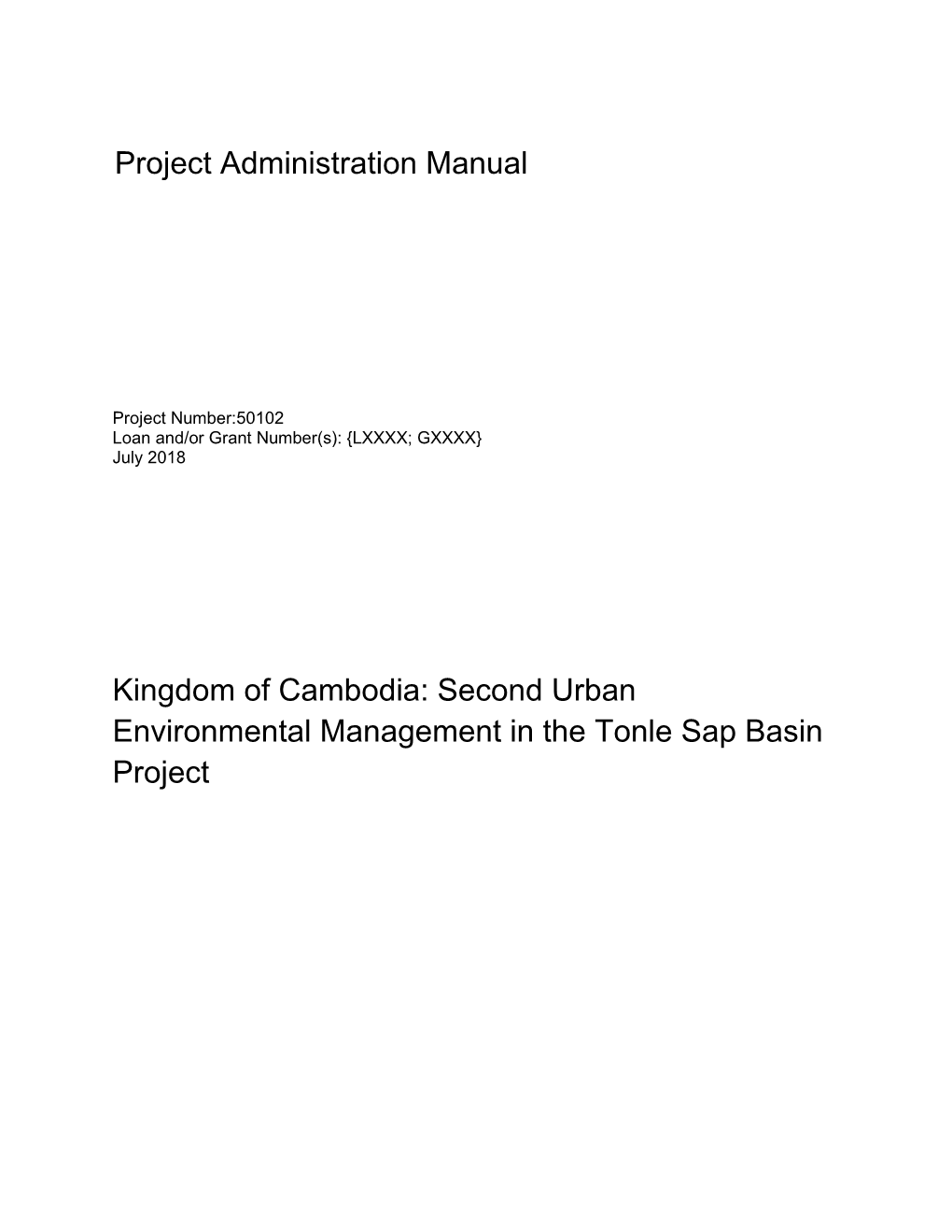 Project Administration Manual