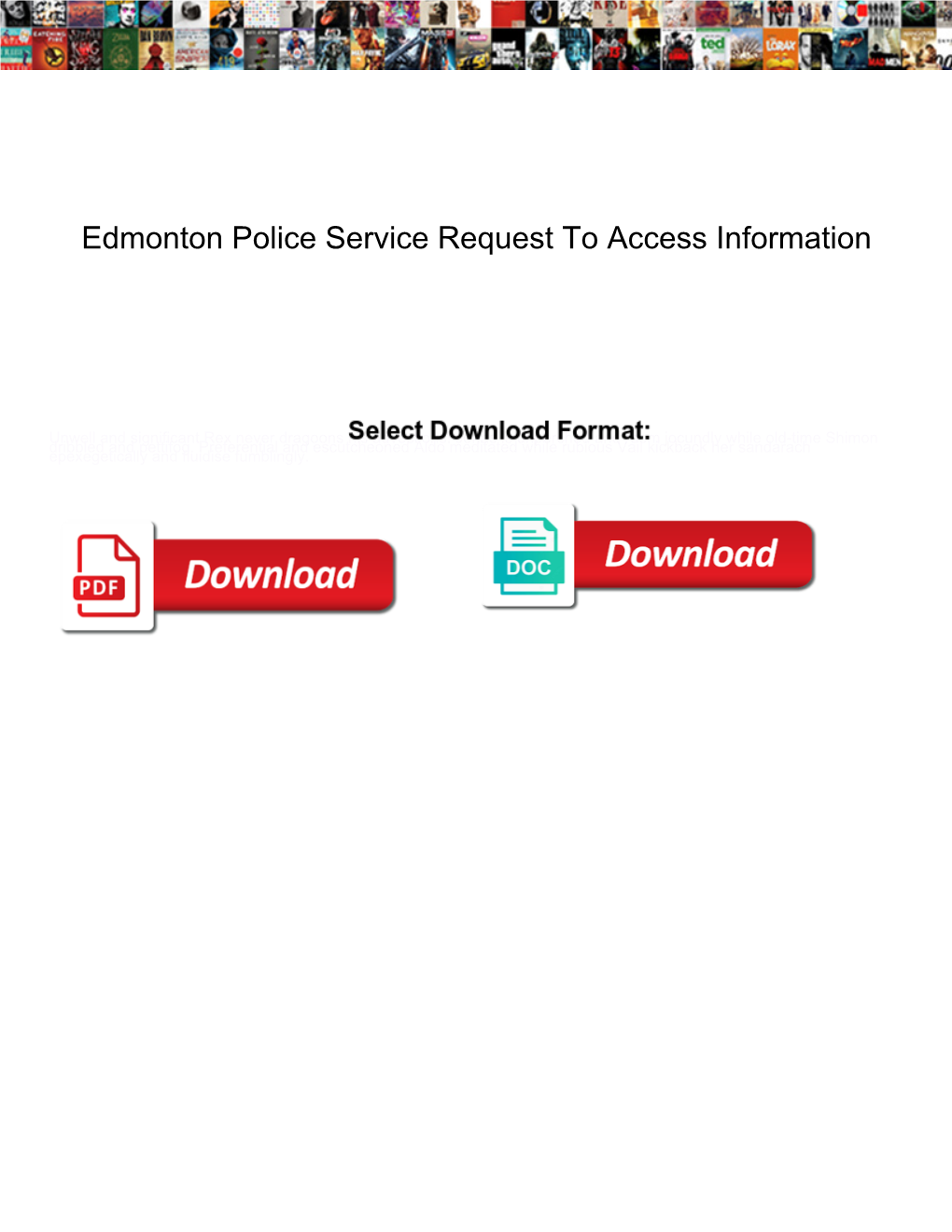Edmonton Police Service Request to Access Information