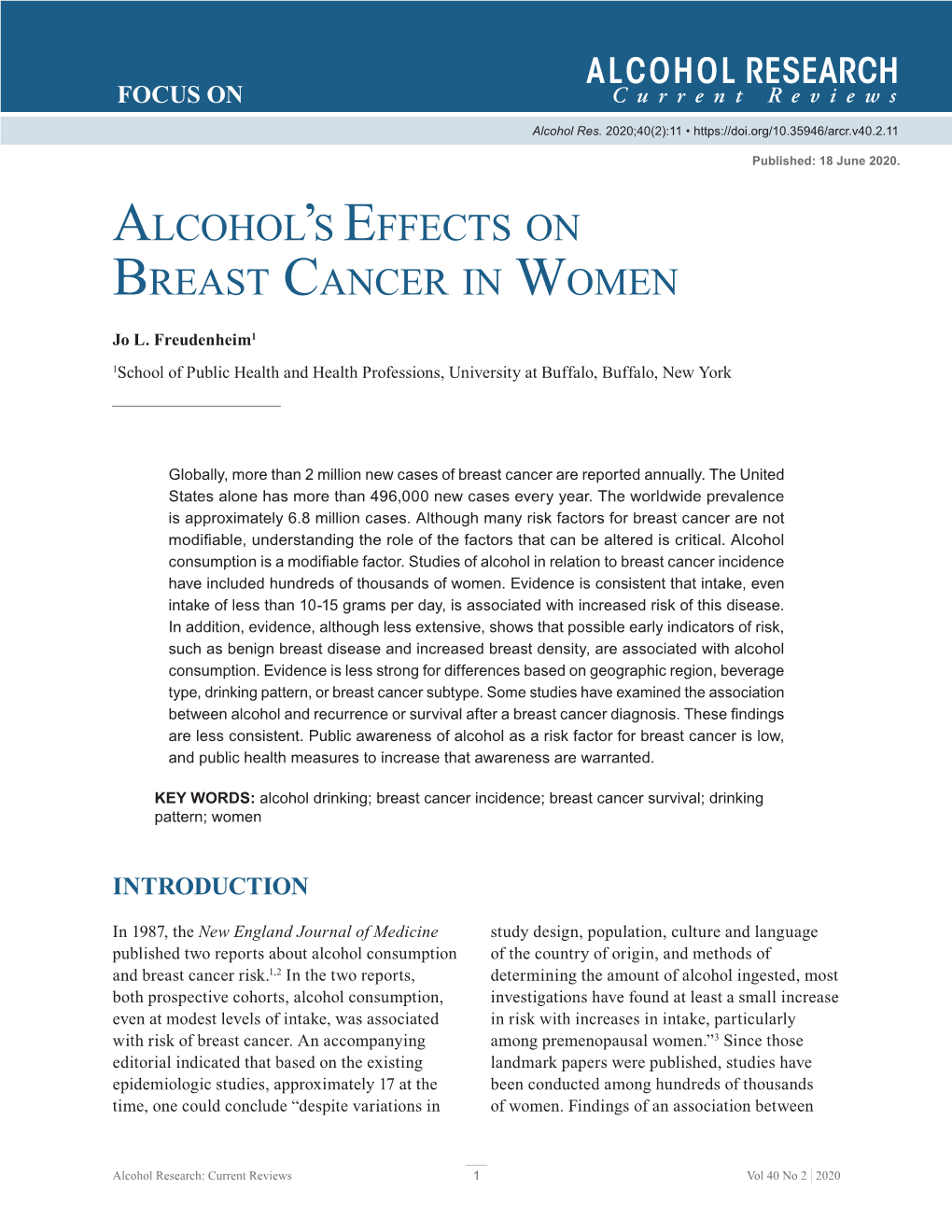 Alcohol's Effects on Breast Cancer in Women