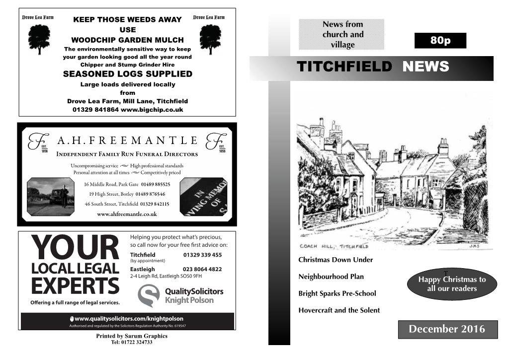 TITCHFIELD NEWS Large Loads Delivered Locally from Drove Lea Farm, Mill Lane, Titchfield 01329 841864