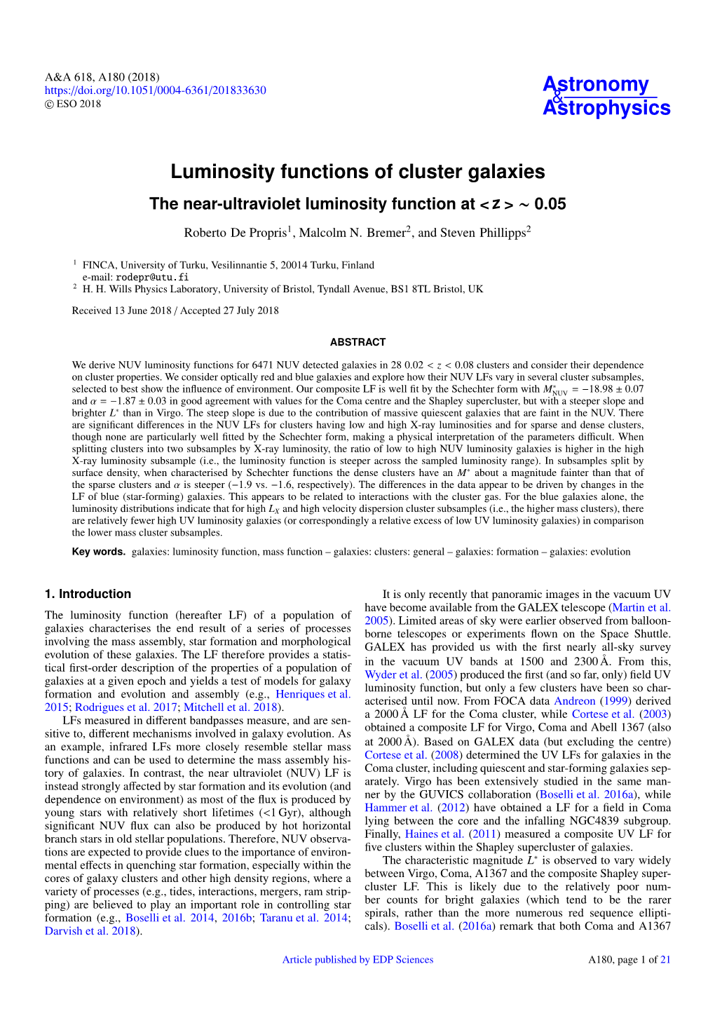 Luminosity Functions of Cluster Galaxies