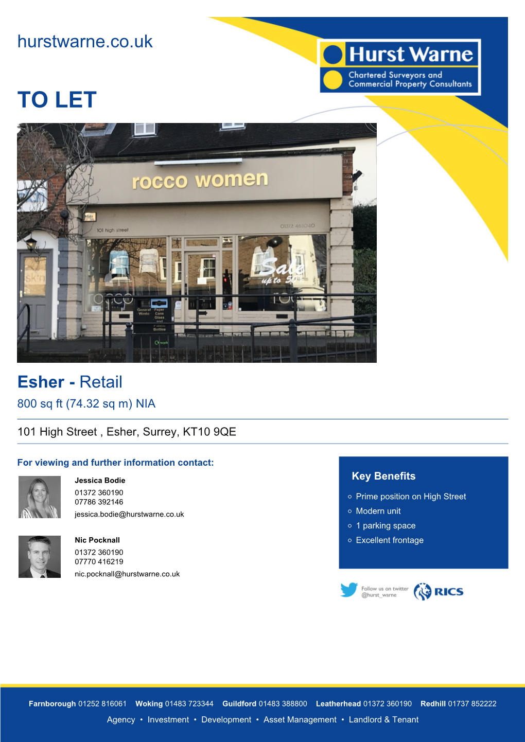 TO LET Esher