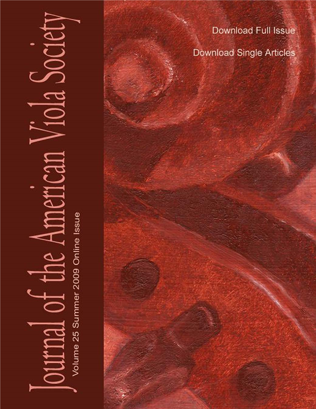 Journal of the American Viola Society Volume 25 Online, Summer 2009