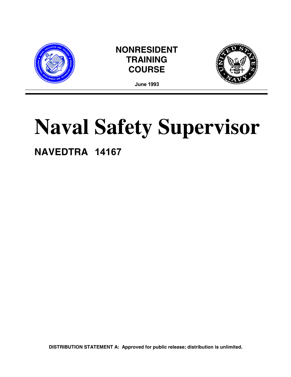 Naval Safety Supervisor NAVEDTRA 14167