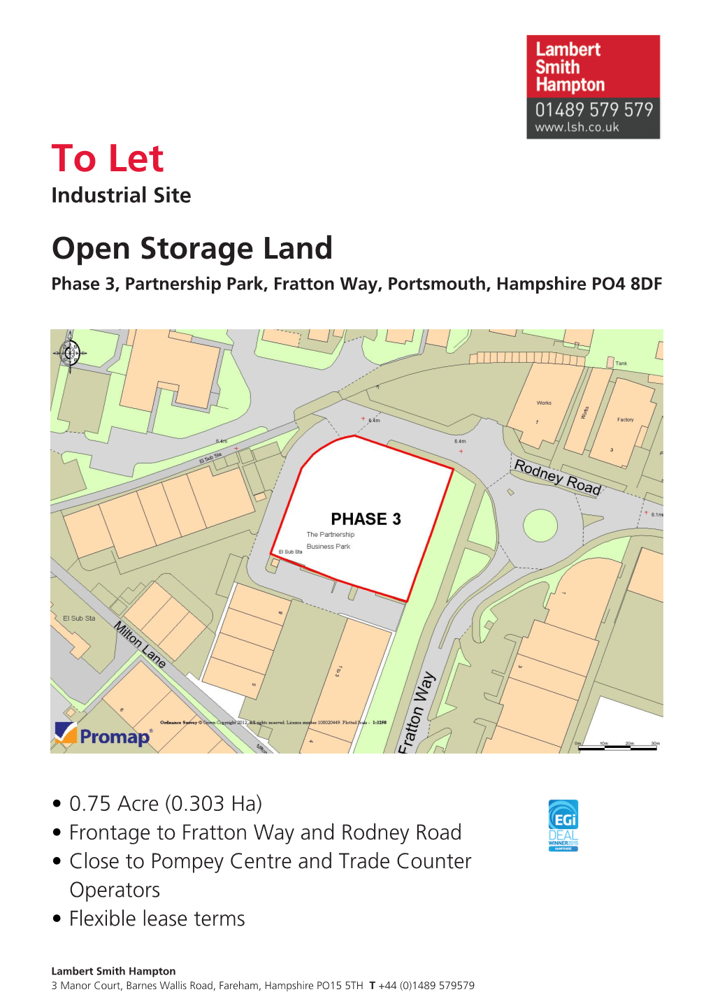 To Let,Phase 3, Partnership Park, Fratton Way, Portsmouth