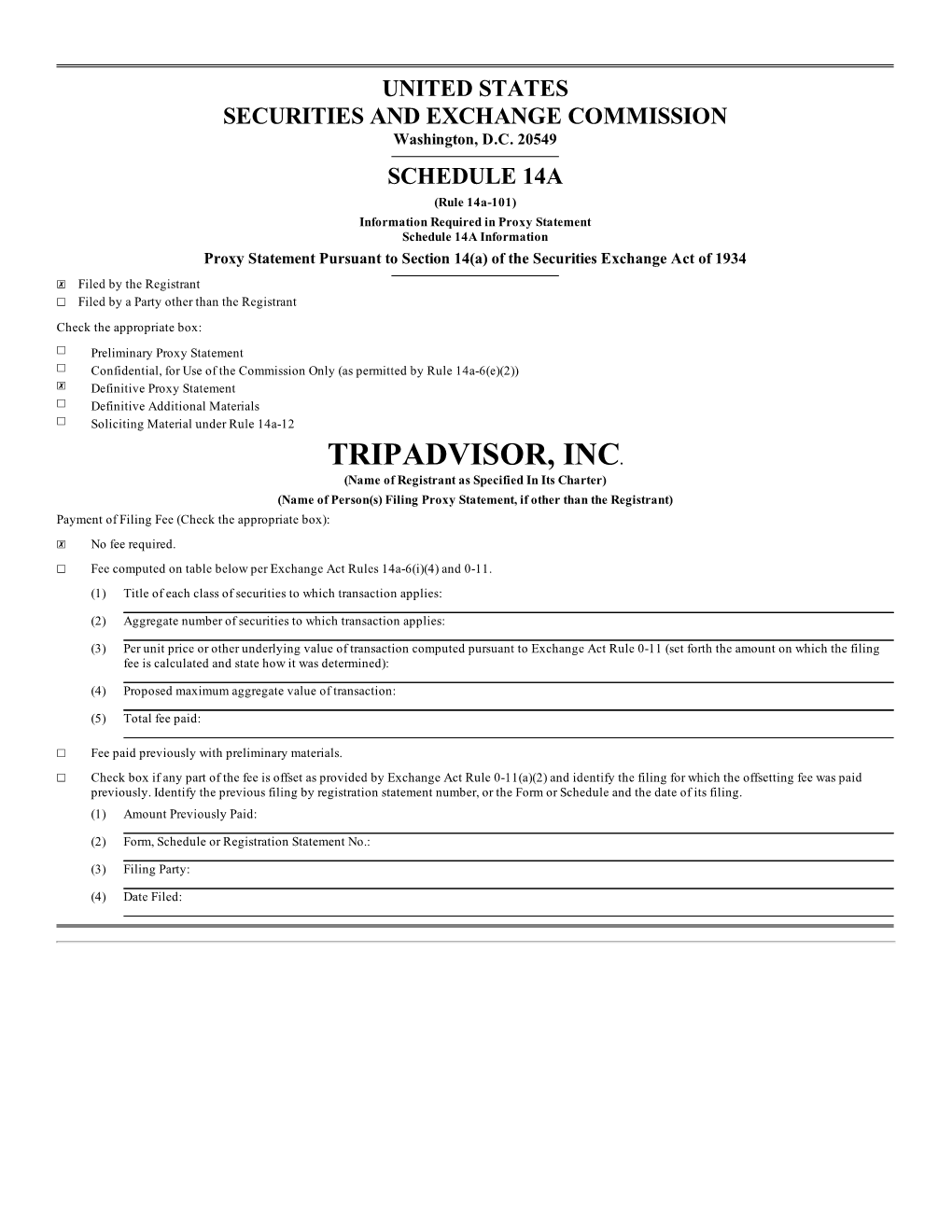 Tripadvisor, Inc