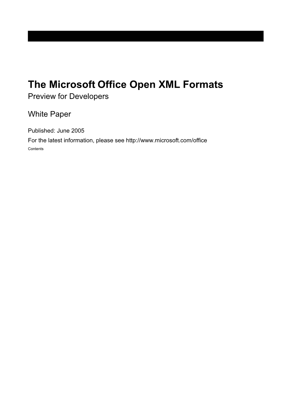 The Microsoft Office Open XML Formats