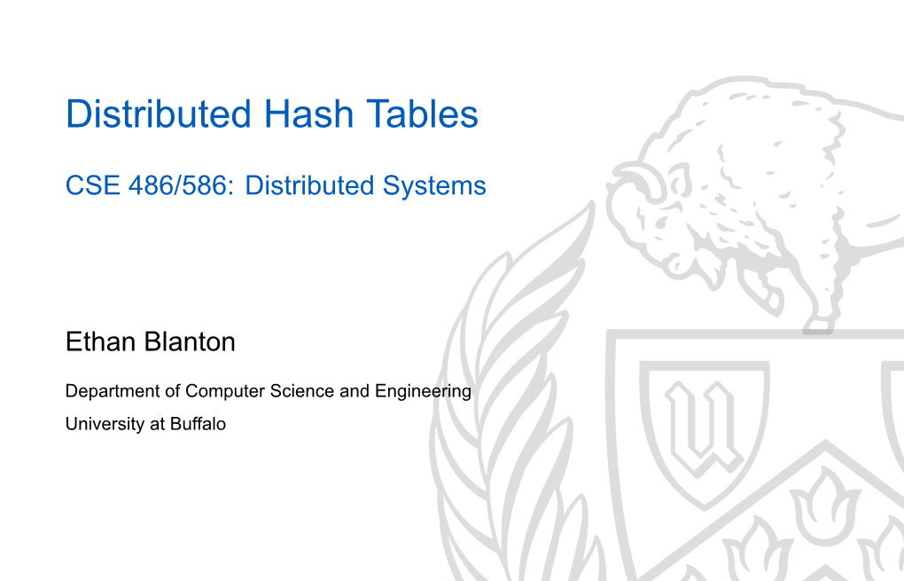 Distributed Hash Tables