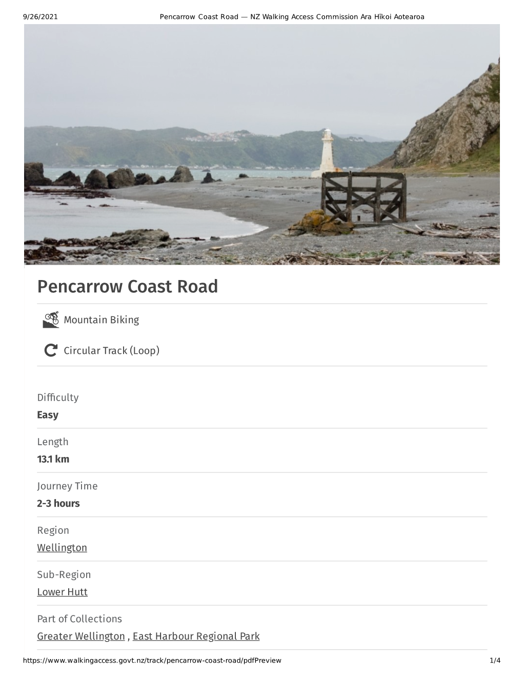 Pencarrow Coast Road — NZ Walking Access Commission Ara Hīkoi Aotearoa