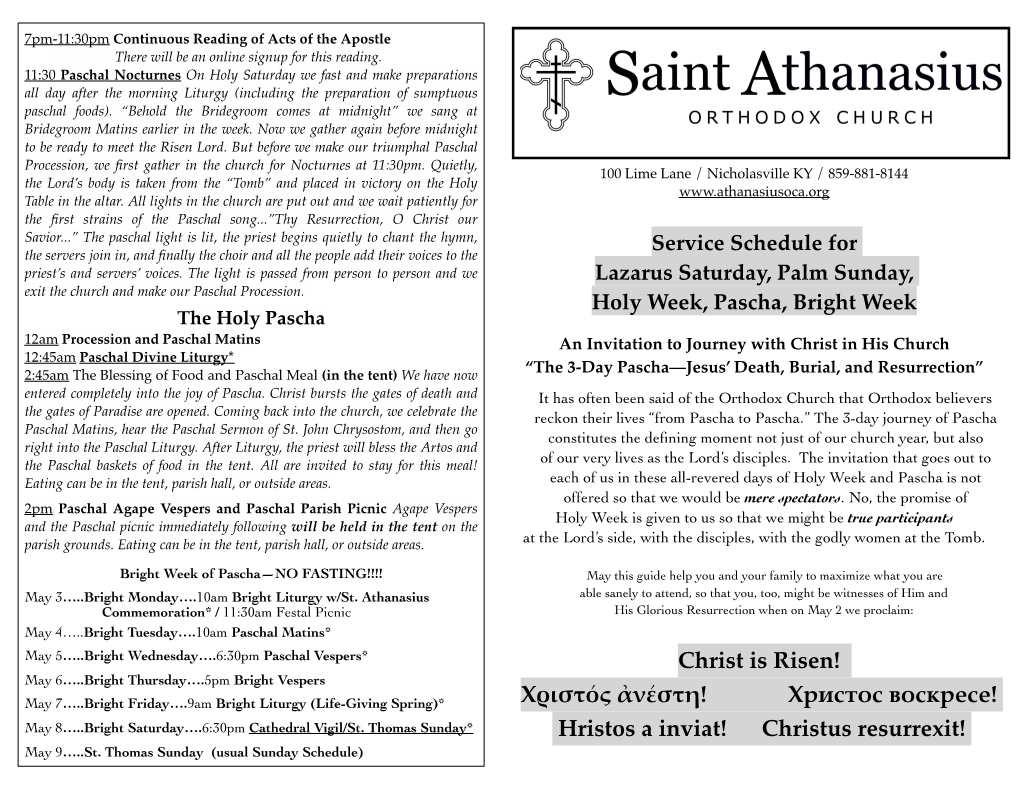 Holy Week Service Guide 2021