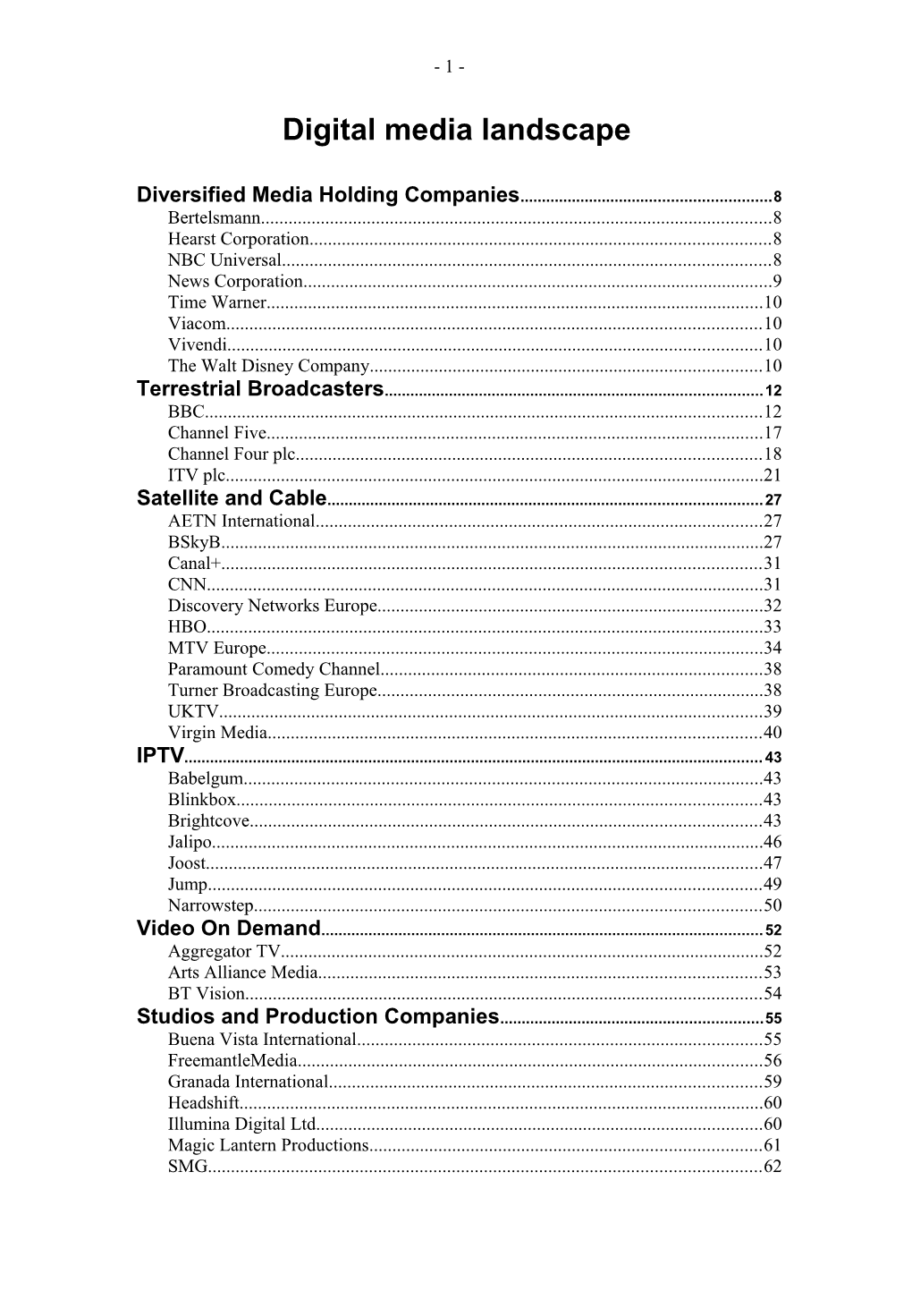 Digital Media Landscape