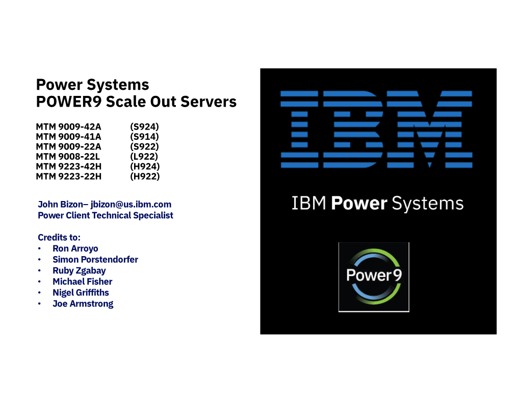 Power Systems POWER9 Scale out Servers