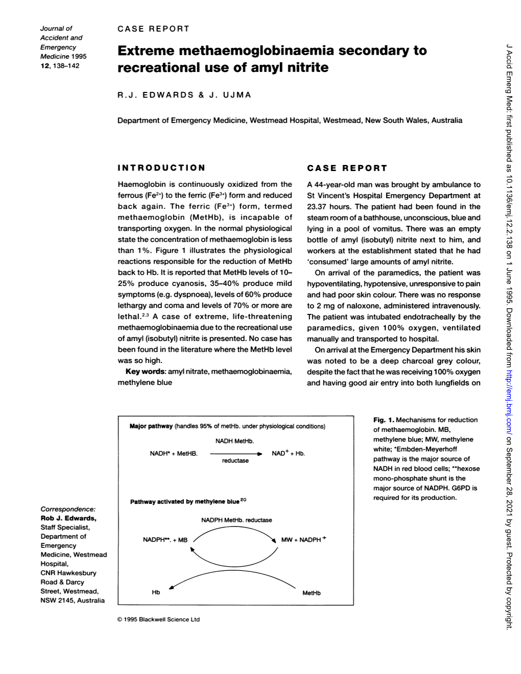 Extreme Methaemoglobinaemia Secondary to Recreational Use Of