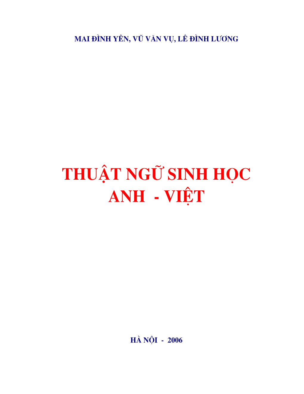 Thuët Ng÷ Sinh Häc Anh - Viöt