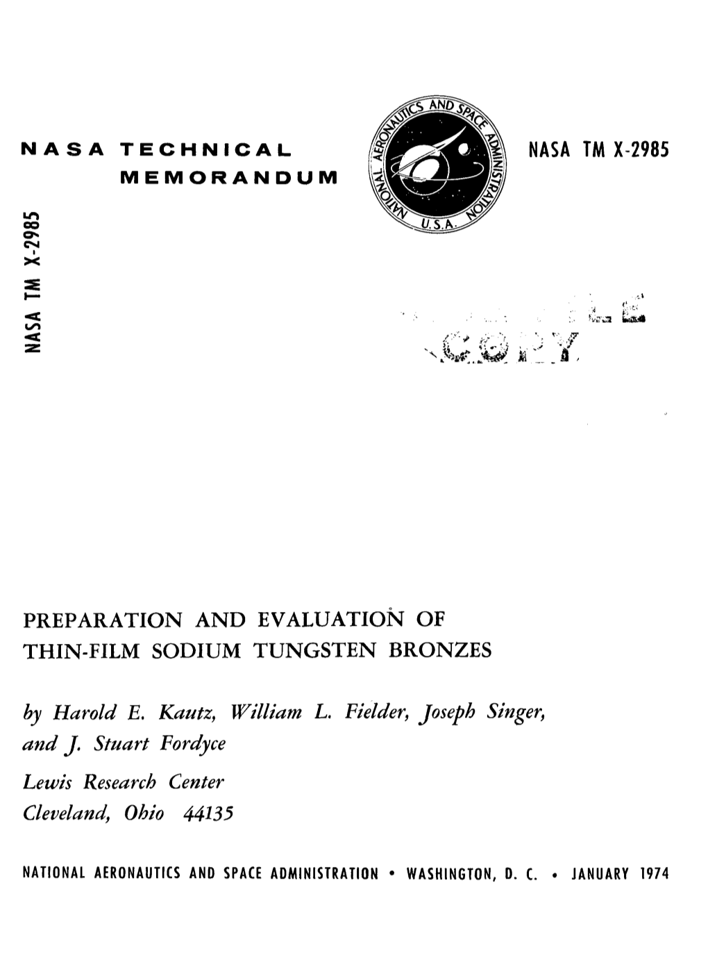 Preparation and Evaluation of Thin-Film Sodium Tungsten Bronzes