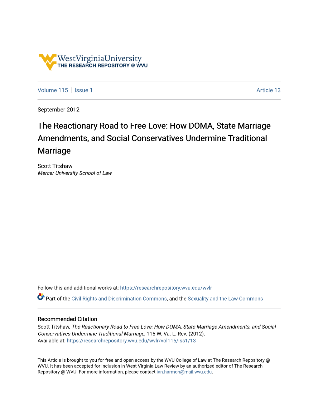 How DOMA, State Marriage Amendments, and Social Conservatives Undermine Traditional Marriage