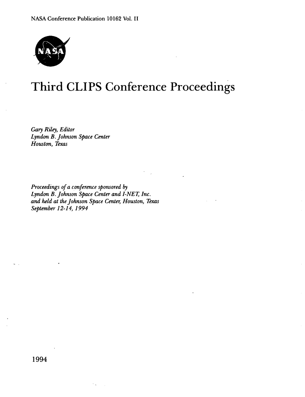 Third CLIPS Conference Proceedings