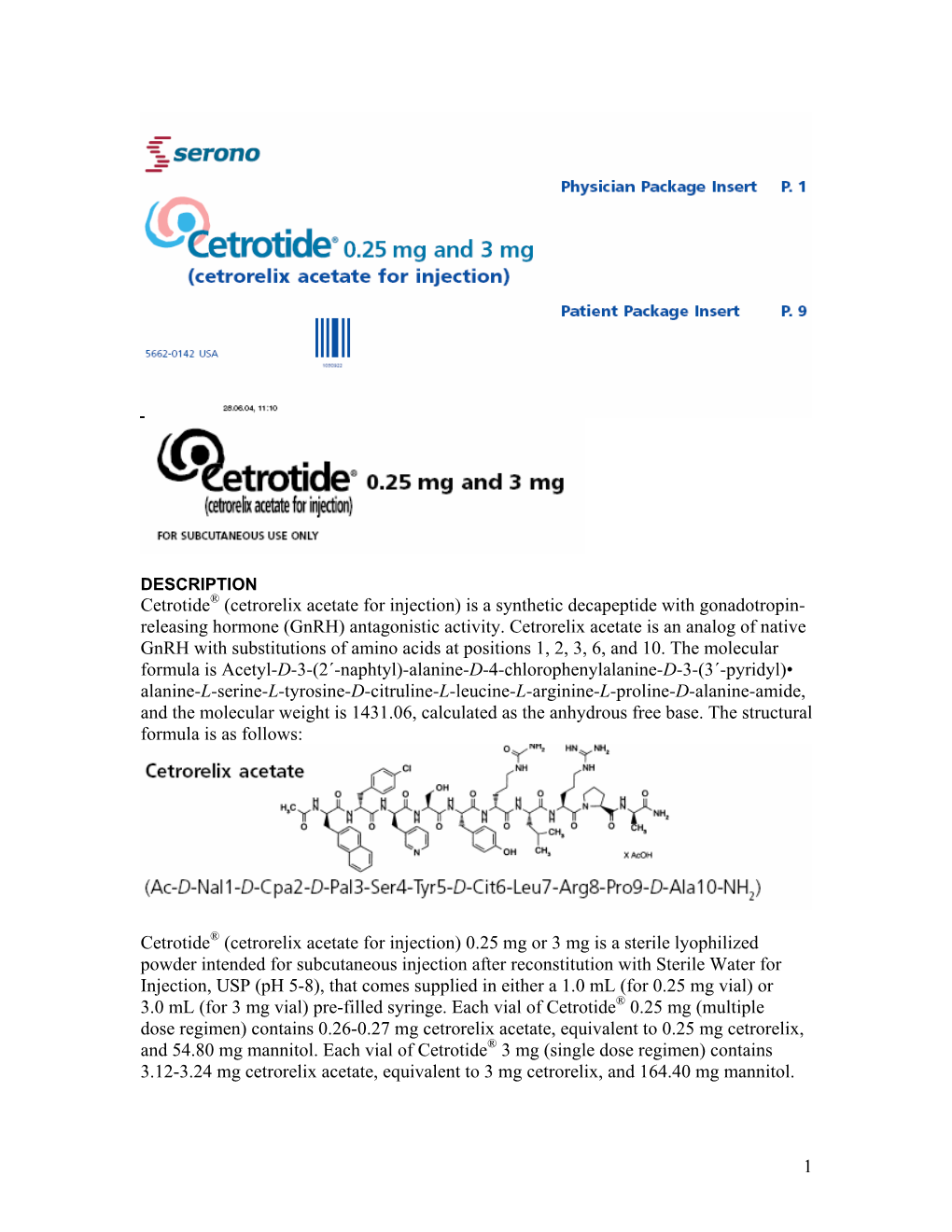 Cetrorelix Label