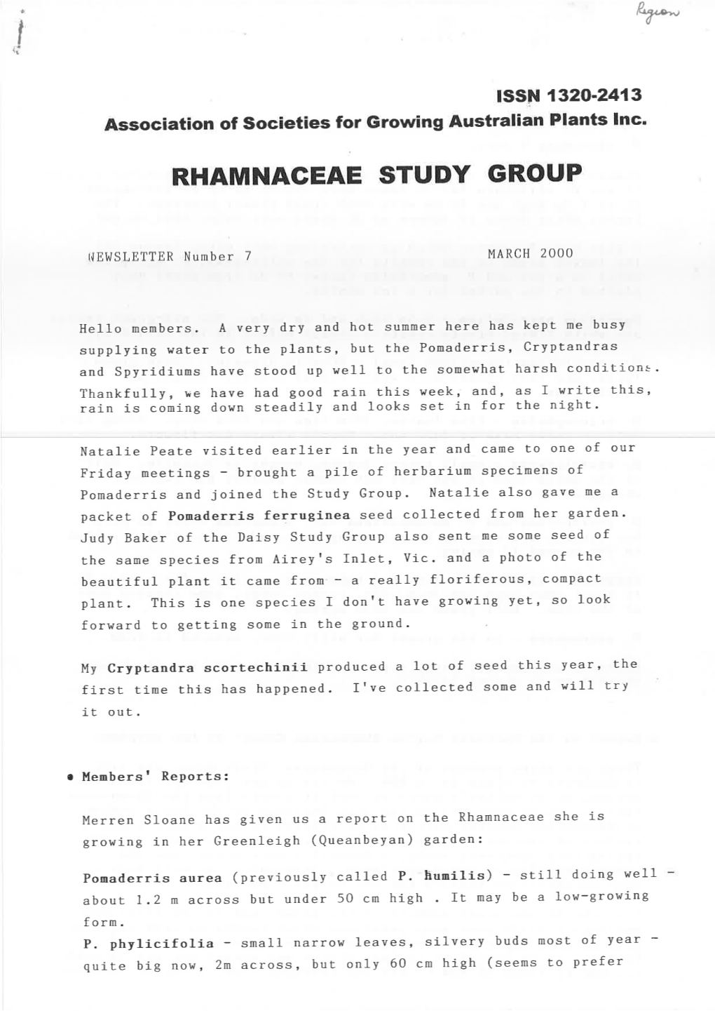 Rhamnaceae Study Group